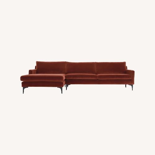 Used  AllModern Velvet Sectional Sofa  for sale on AptDeco