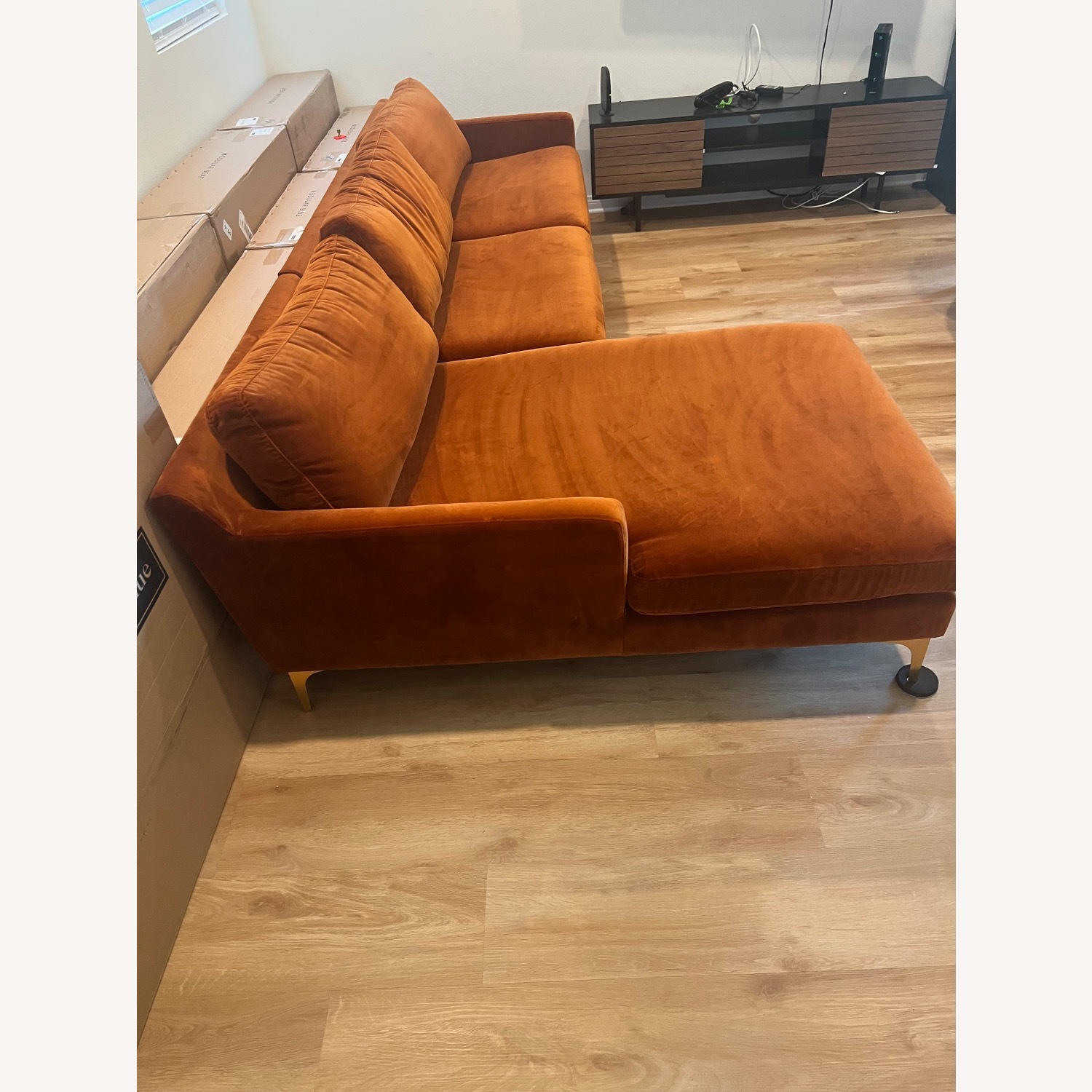  AllModern Velvet Sectional Sofa  - image-2