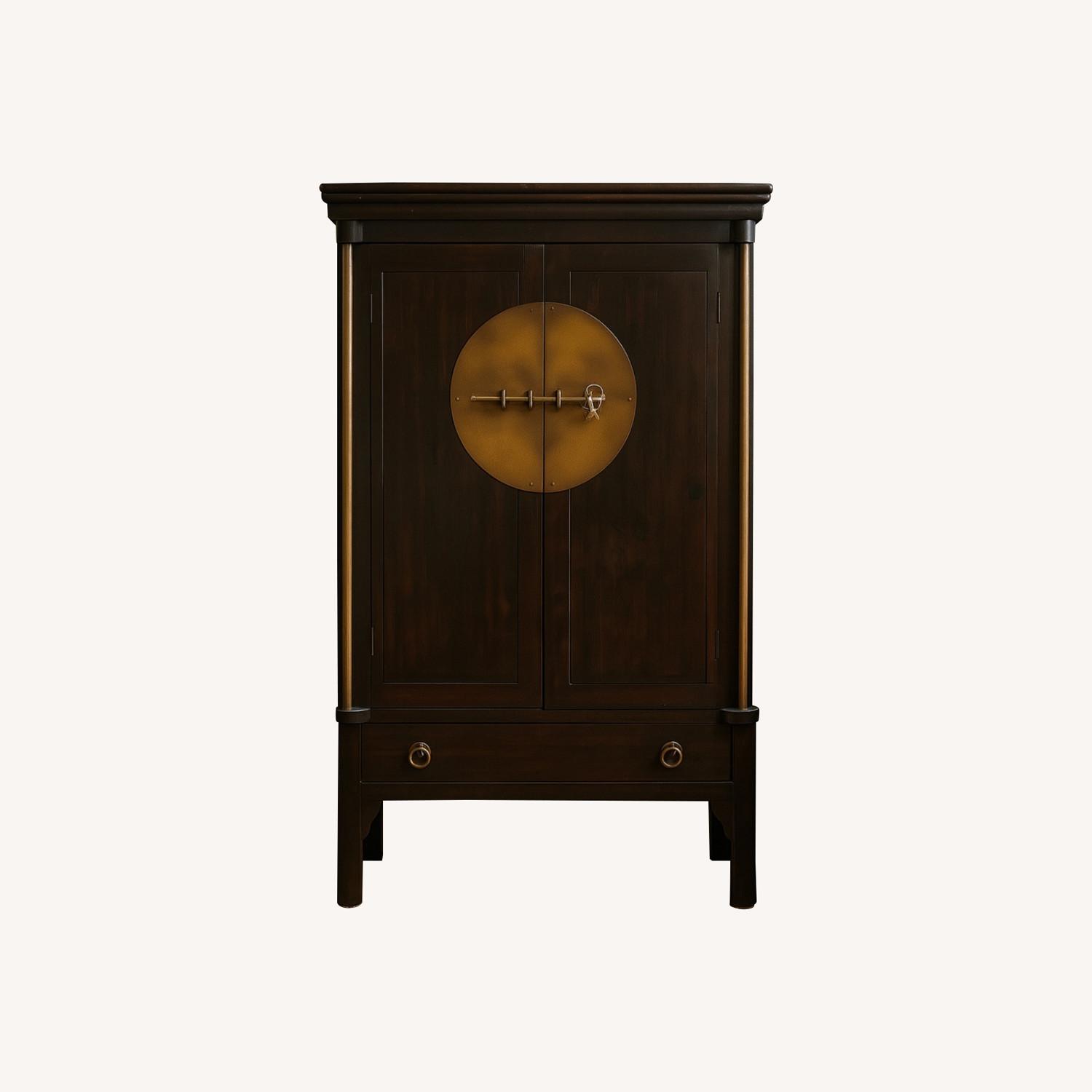 Vintage Armoire Unique Brass Accent – Solid Wood - image-0