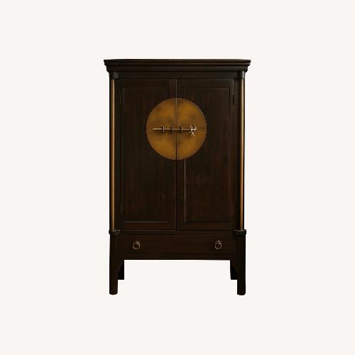 Used Vintage Armoire  Unique Brass Accent – Solid Wood for sale on AptDeco