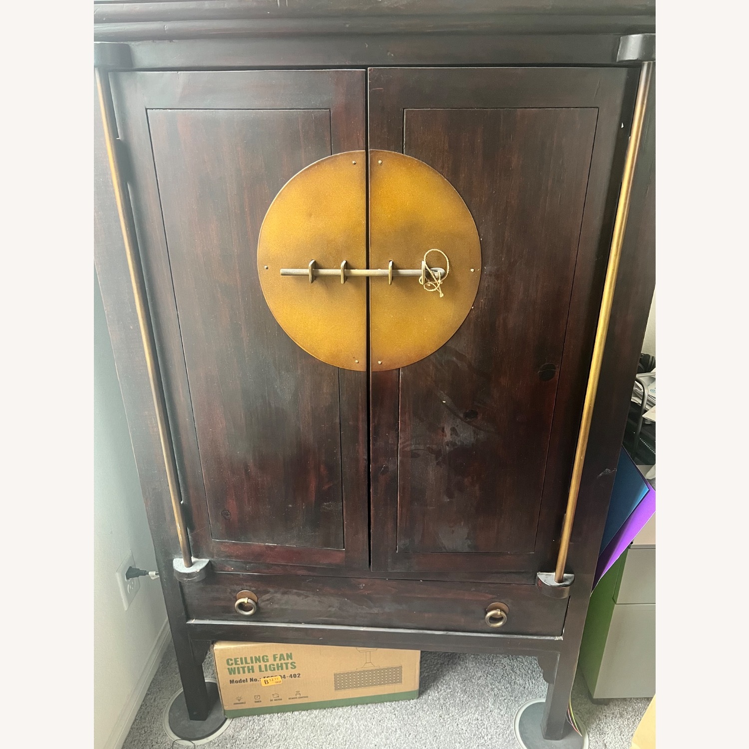 Vintage Armoire Unique Brass Accent – Solid Wood - image-5