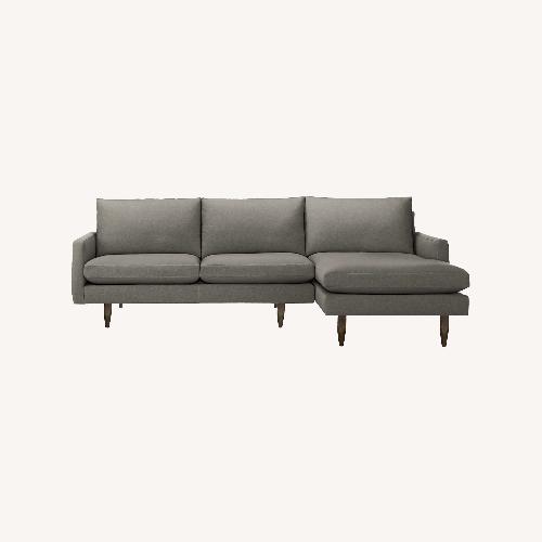 Used Room & Board Jasper Light Gray Sofa with Left Armchair for sale on AptDeco