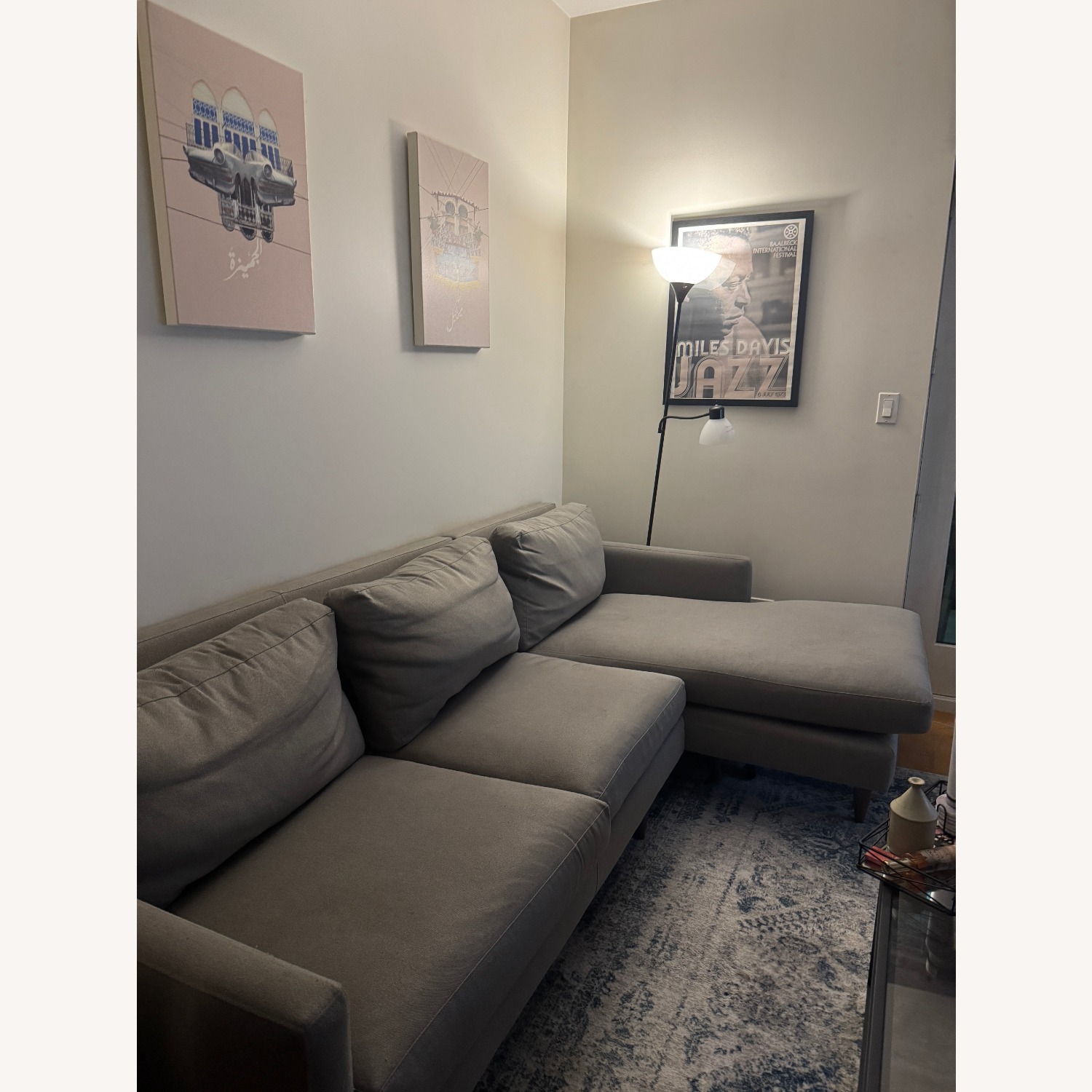 Room & Board Jasper Light Gray Sofa with Left Armchair - image-1