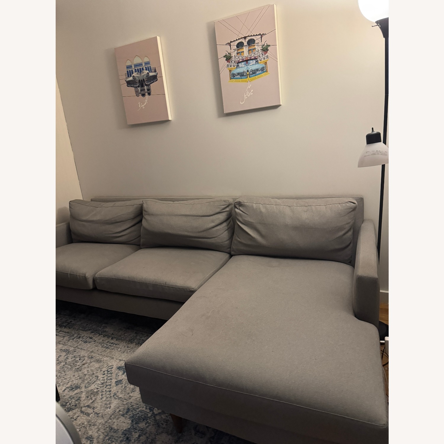 Room & Board Jasper Light Gray Sofa with Left Armchair - image-7