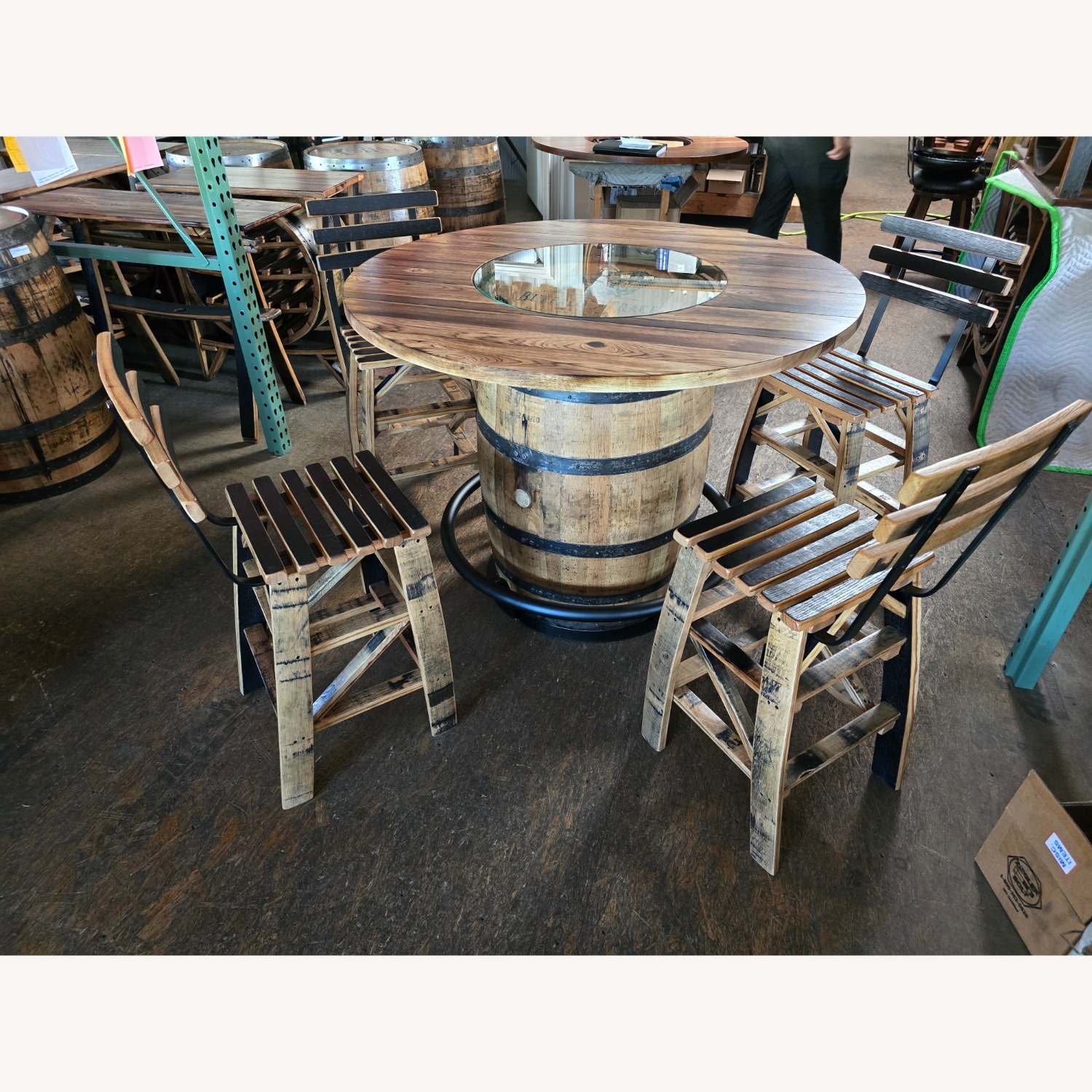 Whiskey Barrel Table Set - image-1
