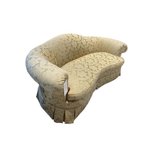 Used Hickory Chair Curved Back Damask Sofa  for sale on AptDeco