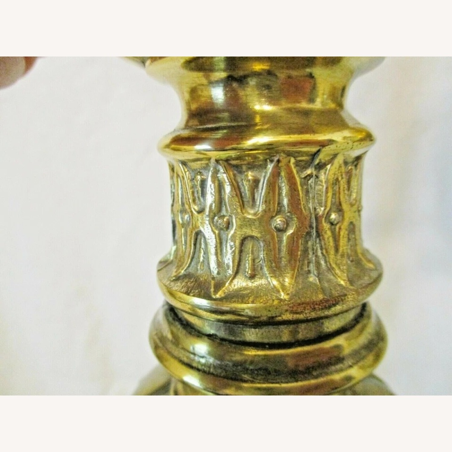 Victorian Tall Gilt Bronze Wall Lamp Sconce - image-6