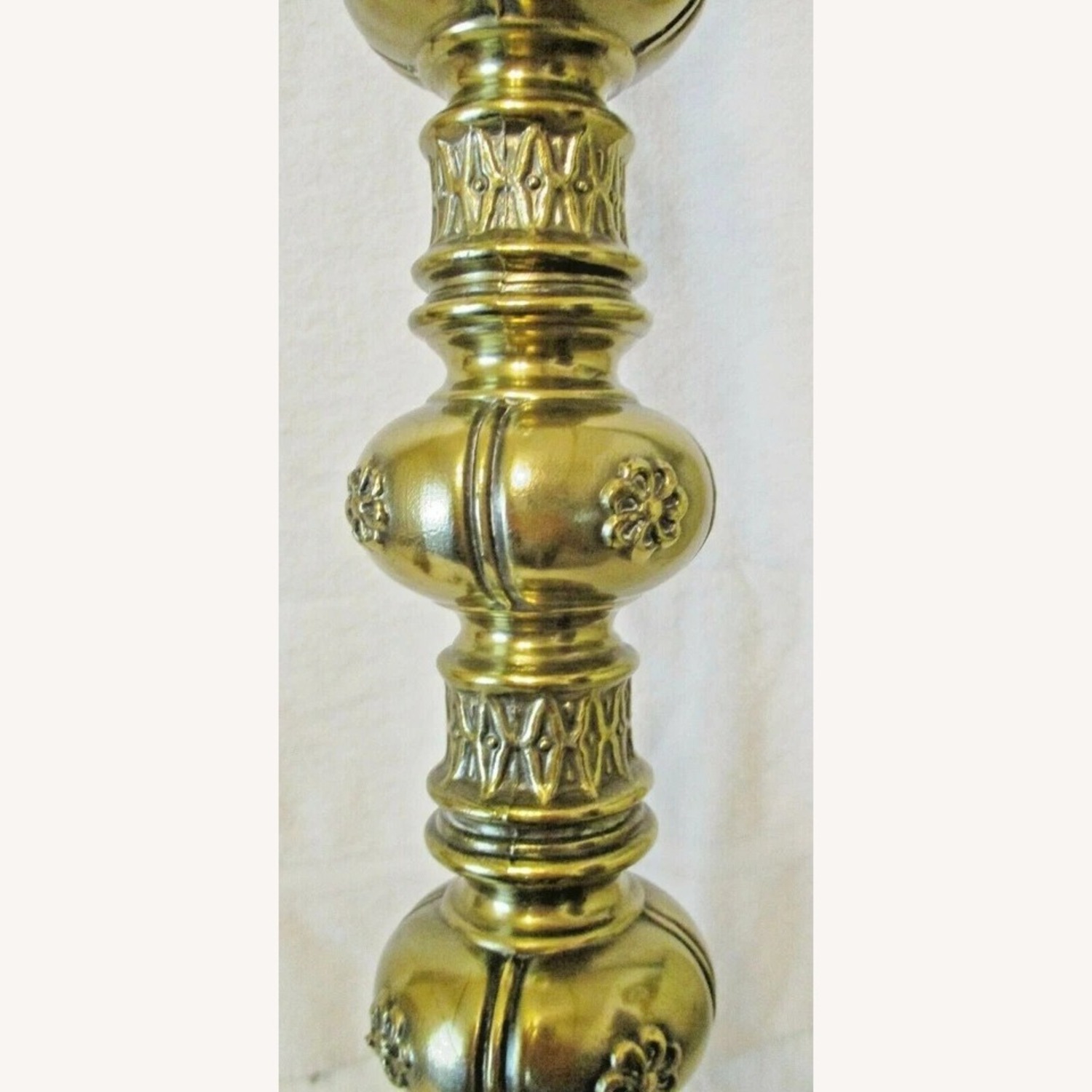 Victorian Tall Gilt Bronze Wall Lamp Sconce - image-7