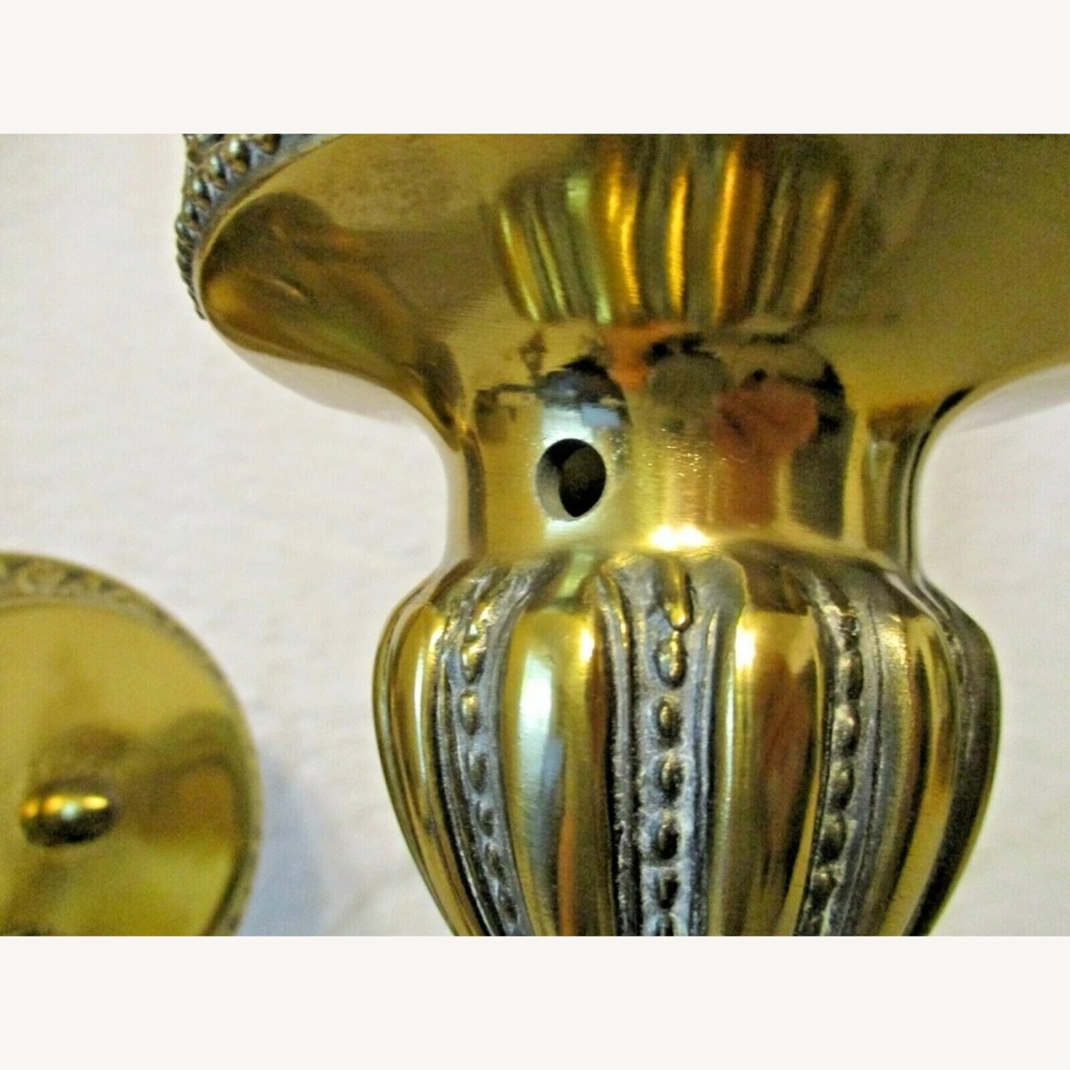 Victorian Tall Gilt Bronze Wall Lamp Sconce - image-11