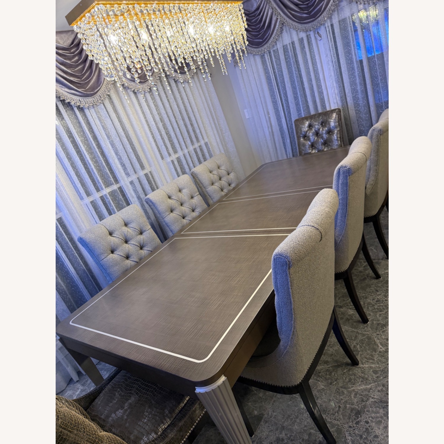 Large Dining Table with 8 Chairs - image-0