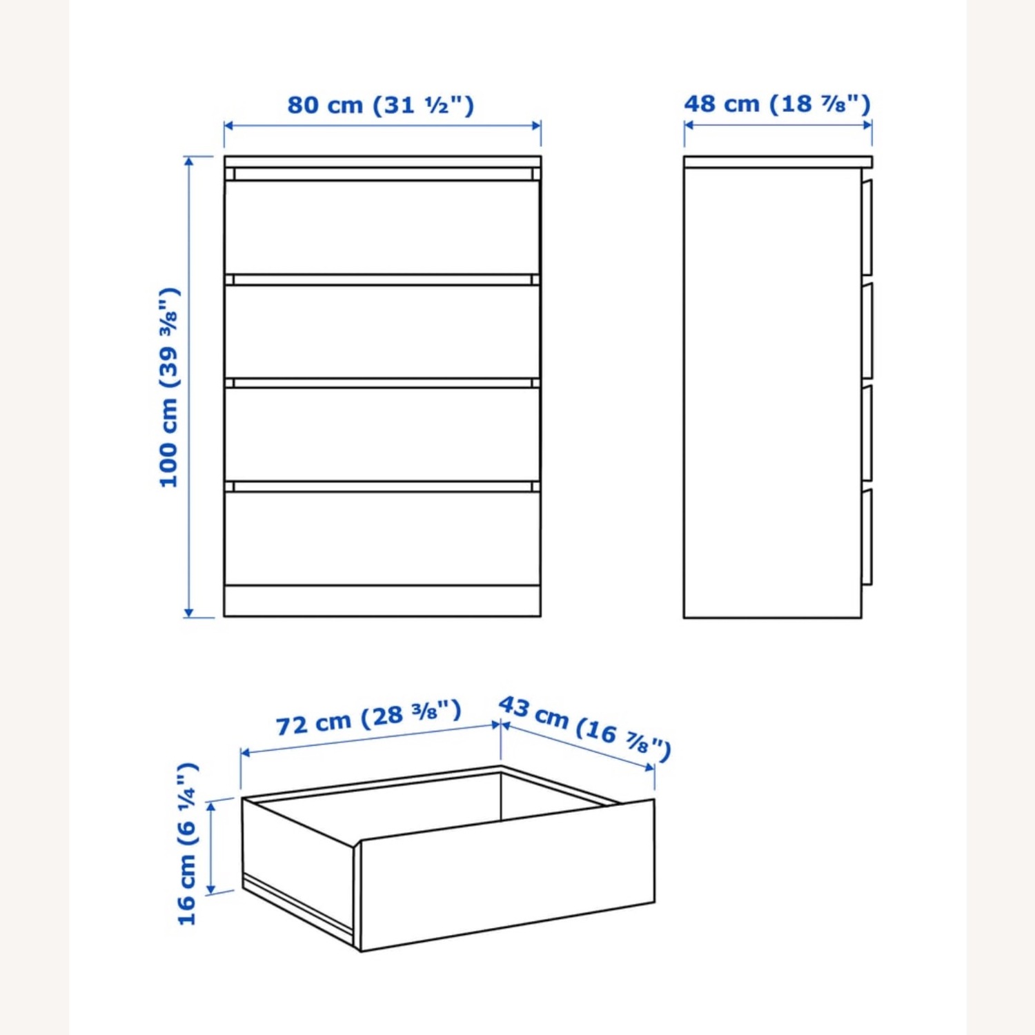 IKEA Malm 4 Drawer Chest - image-4