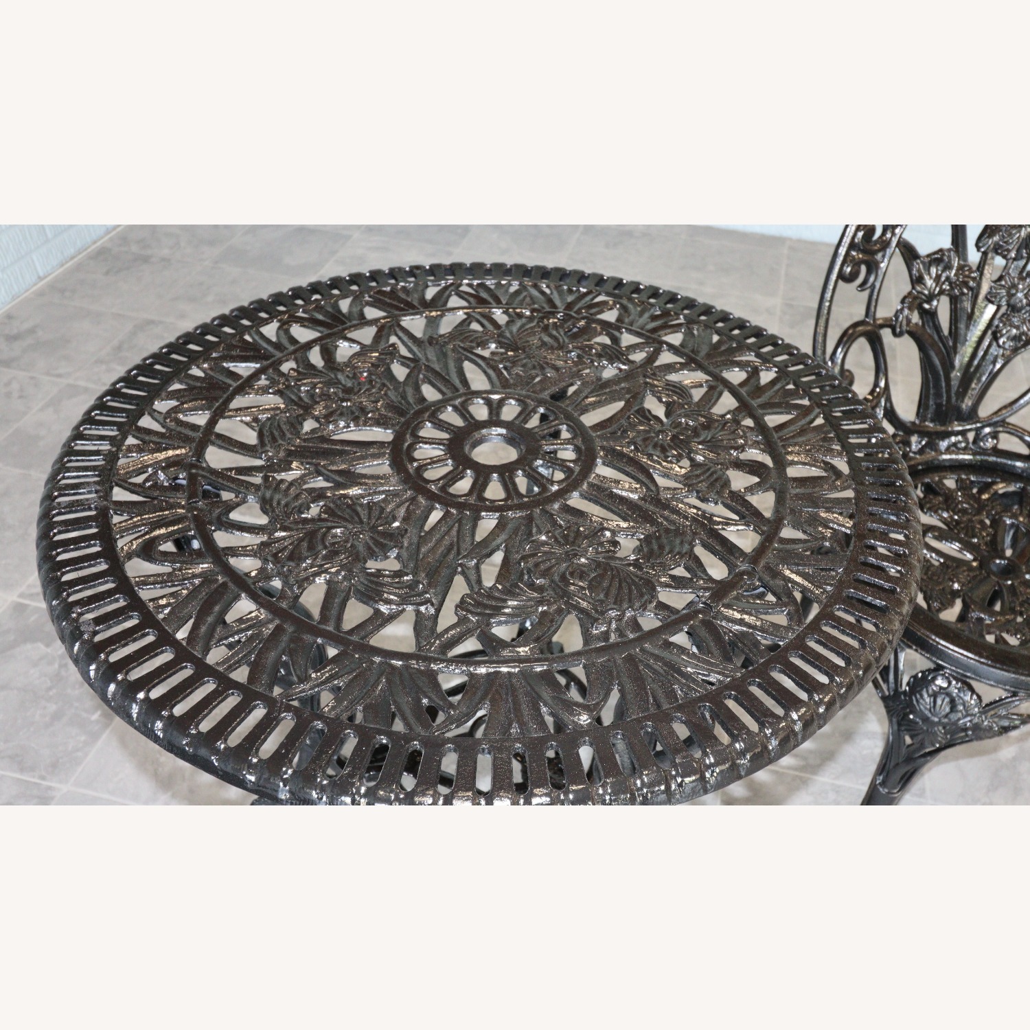 Victorian Revival Iris themed Bistro Set - image-11