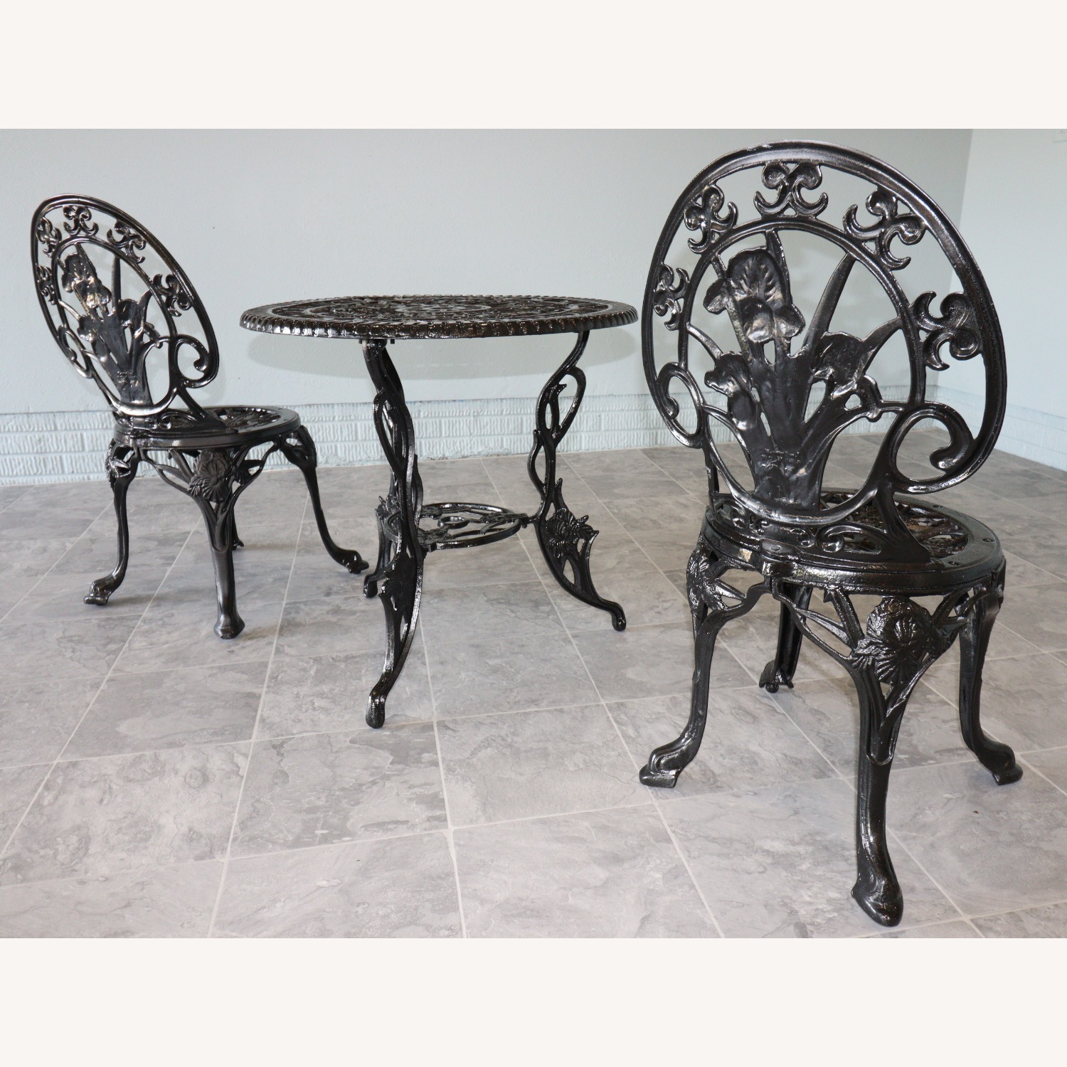 Victorian Revival Iris themed Bistro Set - image-2