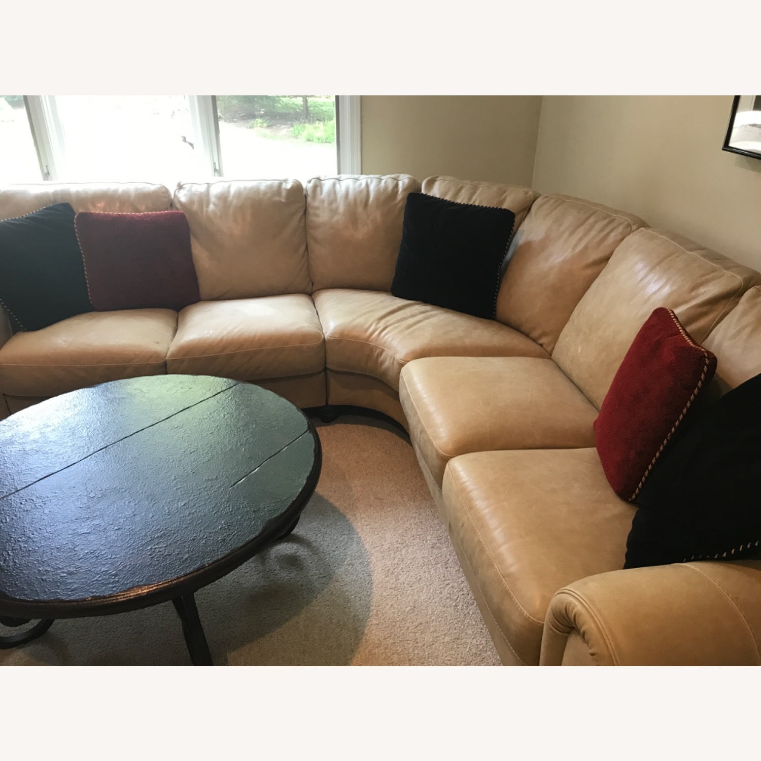 Couch 3 Piece Leather Sectional - image-5