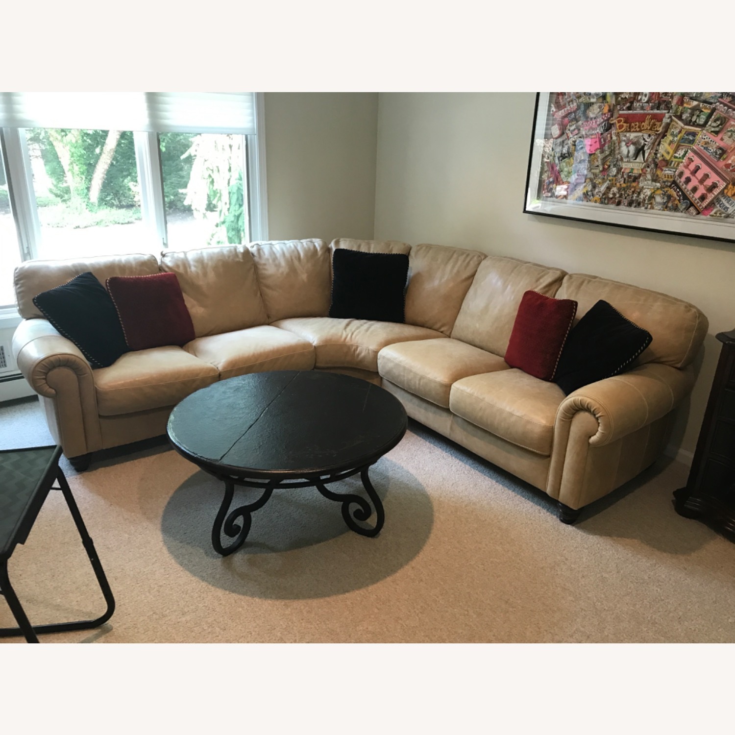 Couch 3 Piece Leather Sectional - image-1