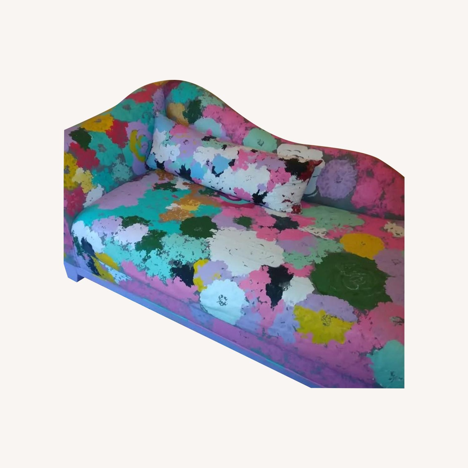 Hand Painted Floral Chaise Lounge  - image-0