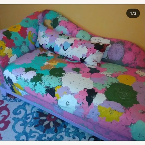 Used Hand Painted Floral Chaise Lounge  for sale on AptDeco