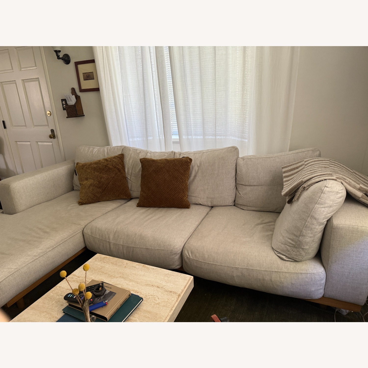 West Elm Performance Linen Newport Sectional - image-5