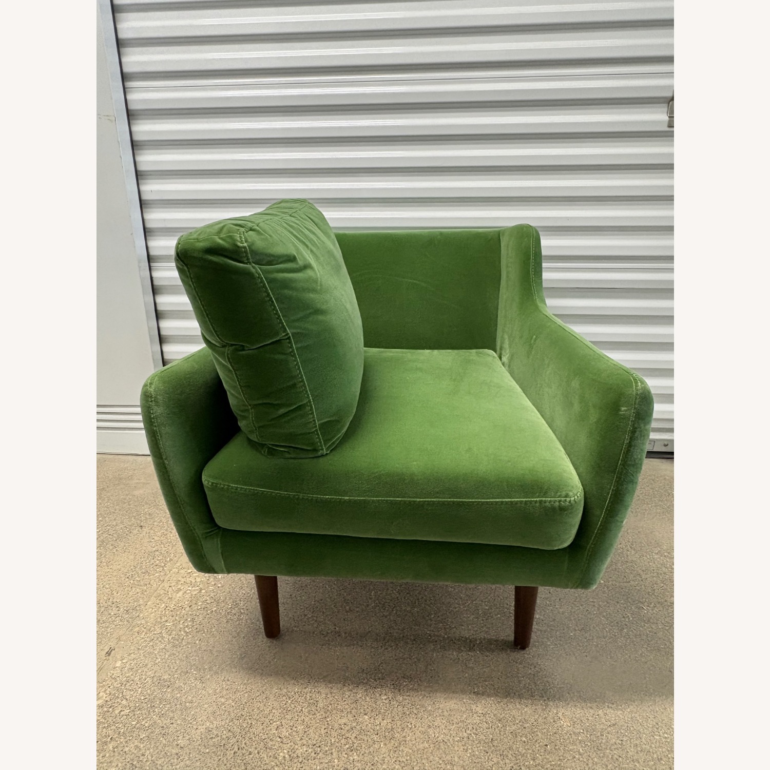 Mid-century Modern Green Velvet Chair - image-5