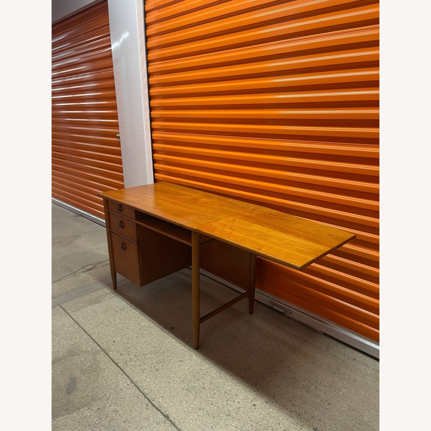 Authentic Mid-Century Modern Drop Leaf Desk - image-2