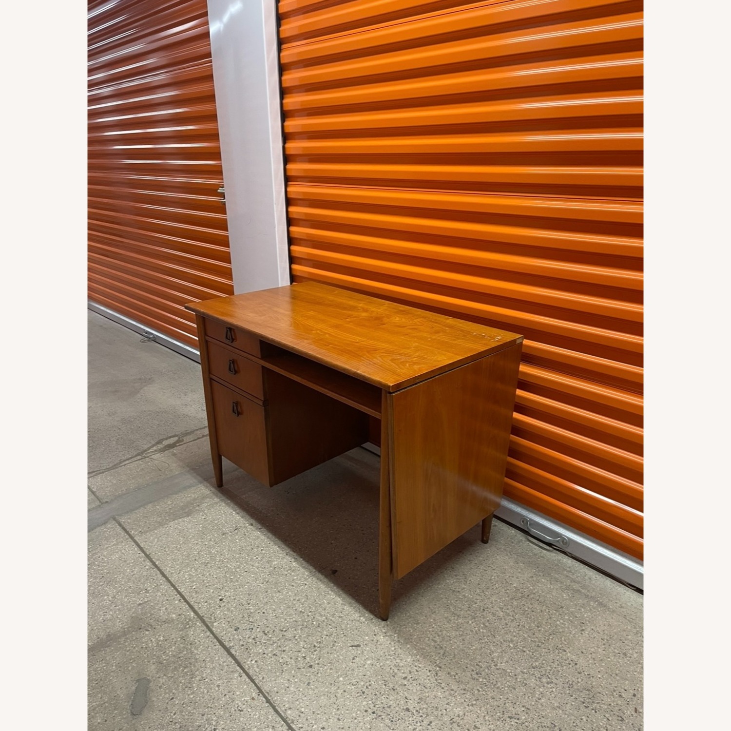 Authentic Mid-Century Modern Drop Leaf Desk - image-1