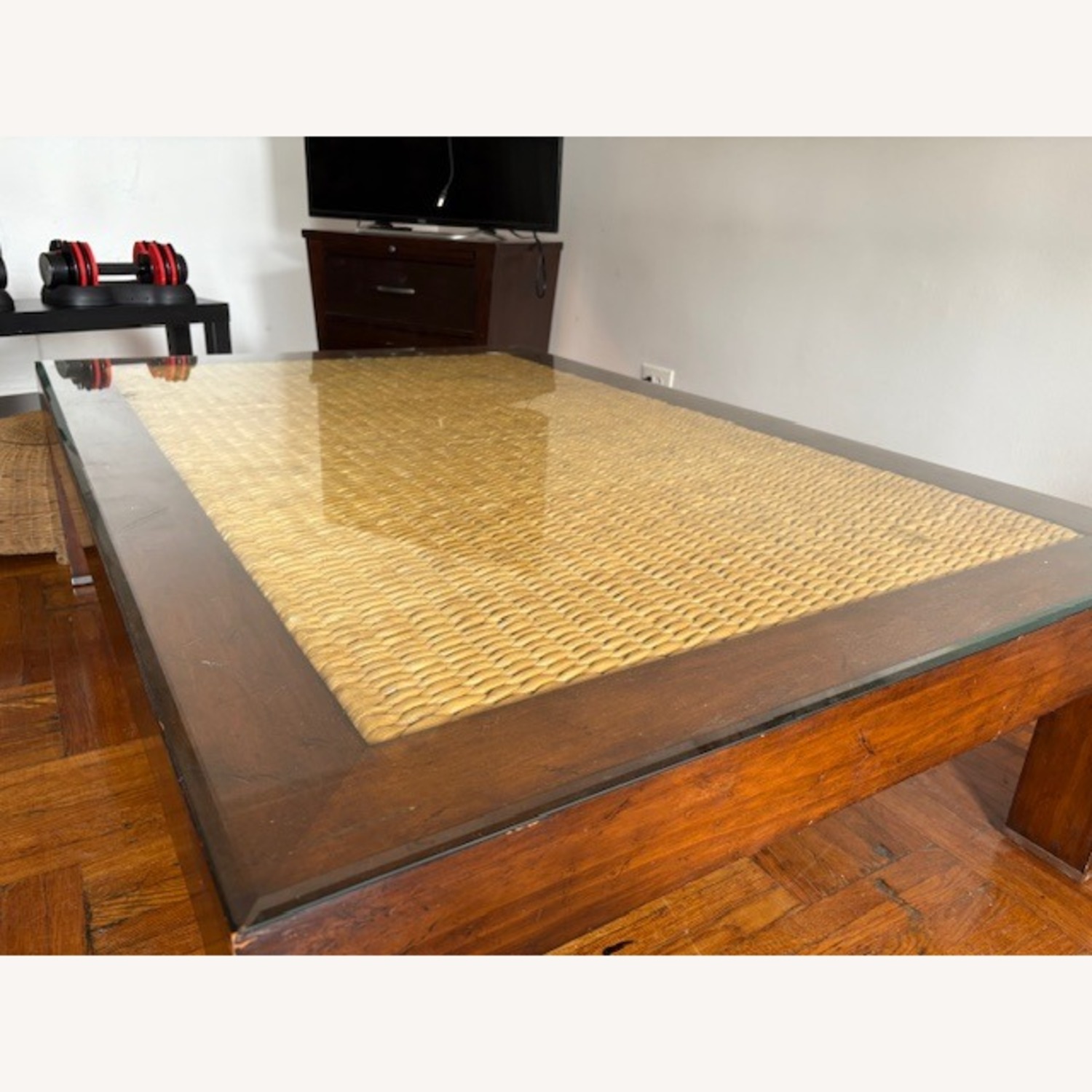 Ralph Lauren Seagrass Wicker Wood Coffee Table - image-2