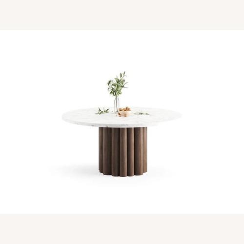 Used Custom Made Marble Table with Steel Base for sale on AptDeco