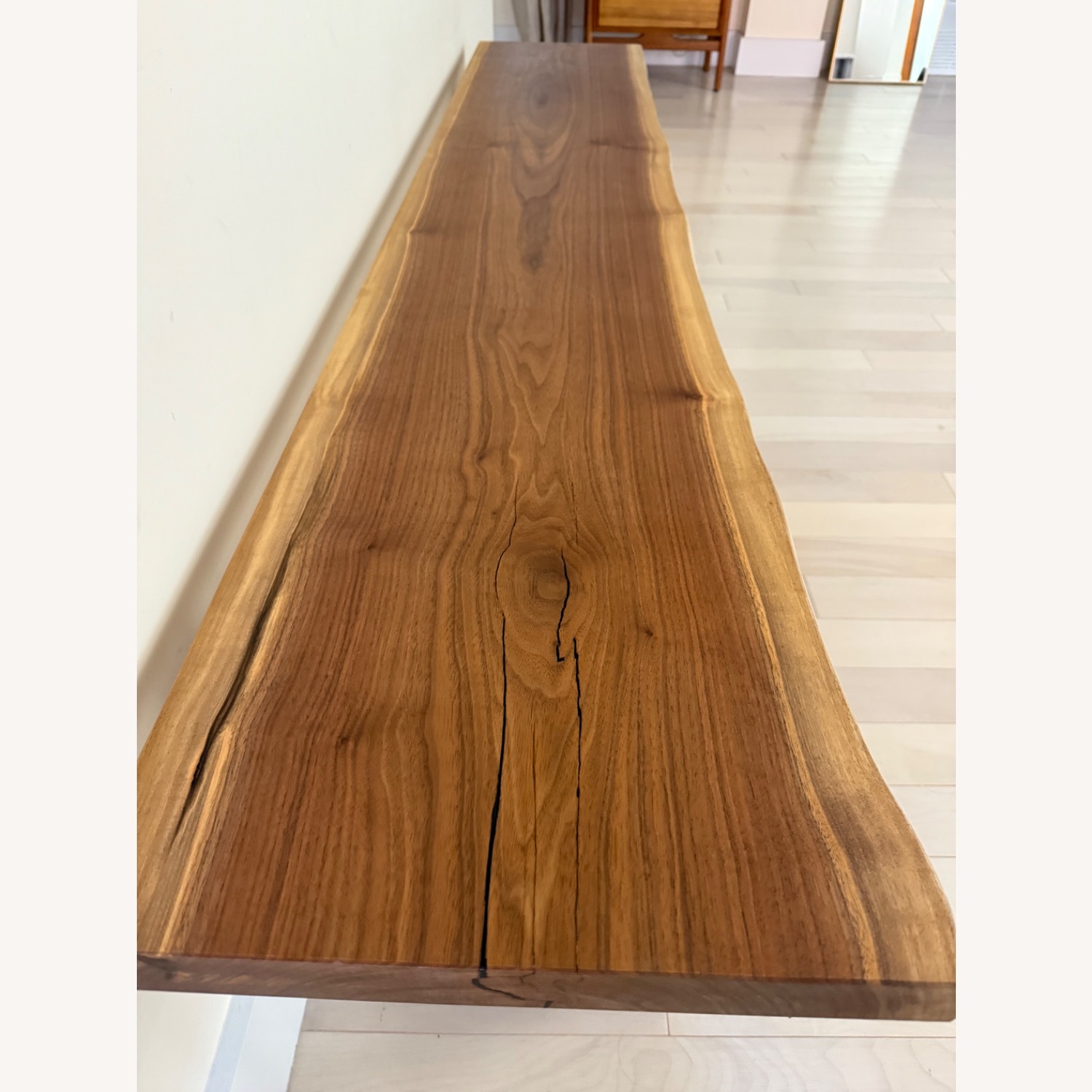 Custom Artisan Born Live Edge Walnut Bench - image-1