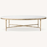 RH Thaddeus Marble Round Coffee Table
