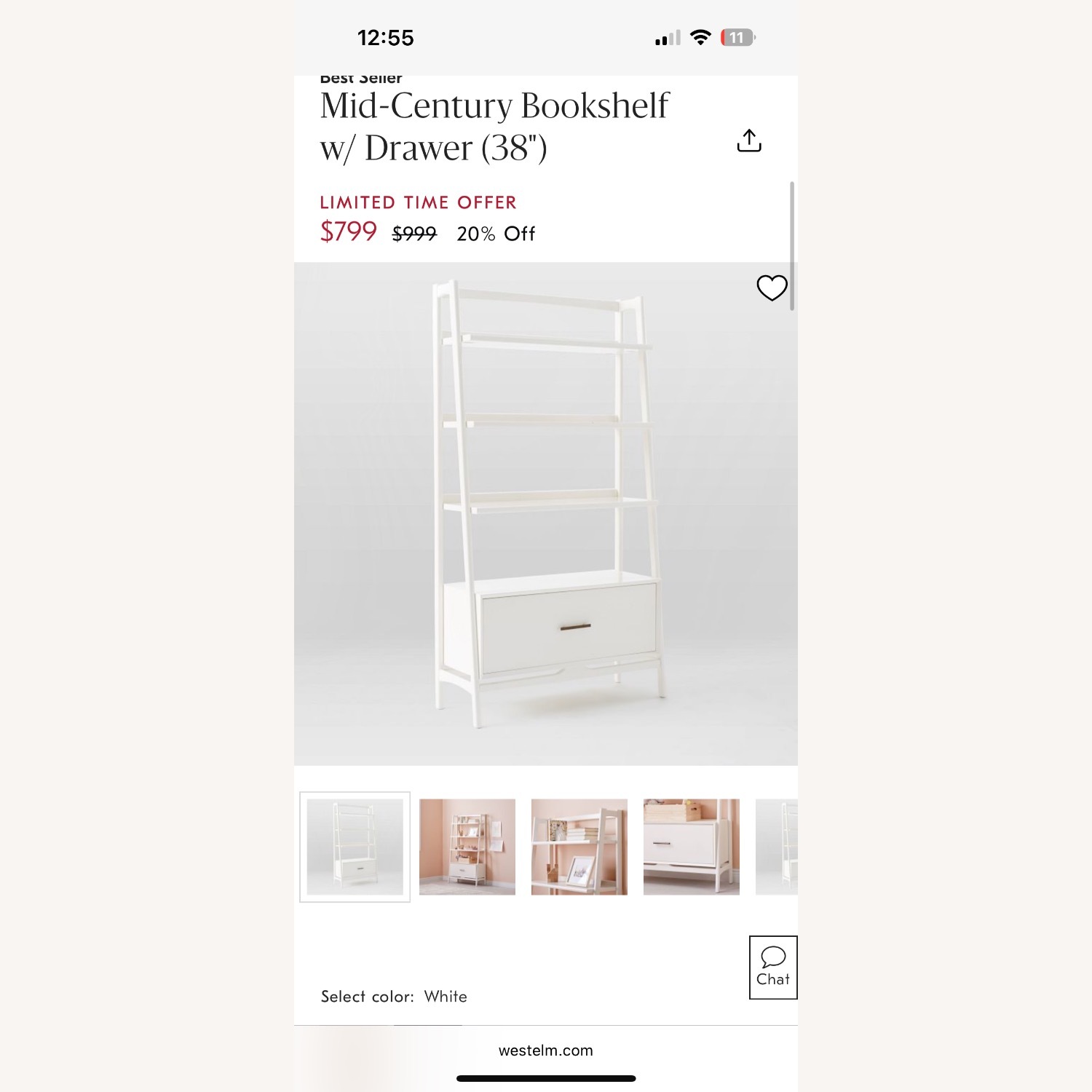 West Elm Mid-Century Bookcase - image-5