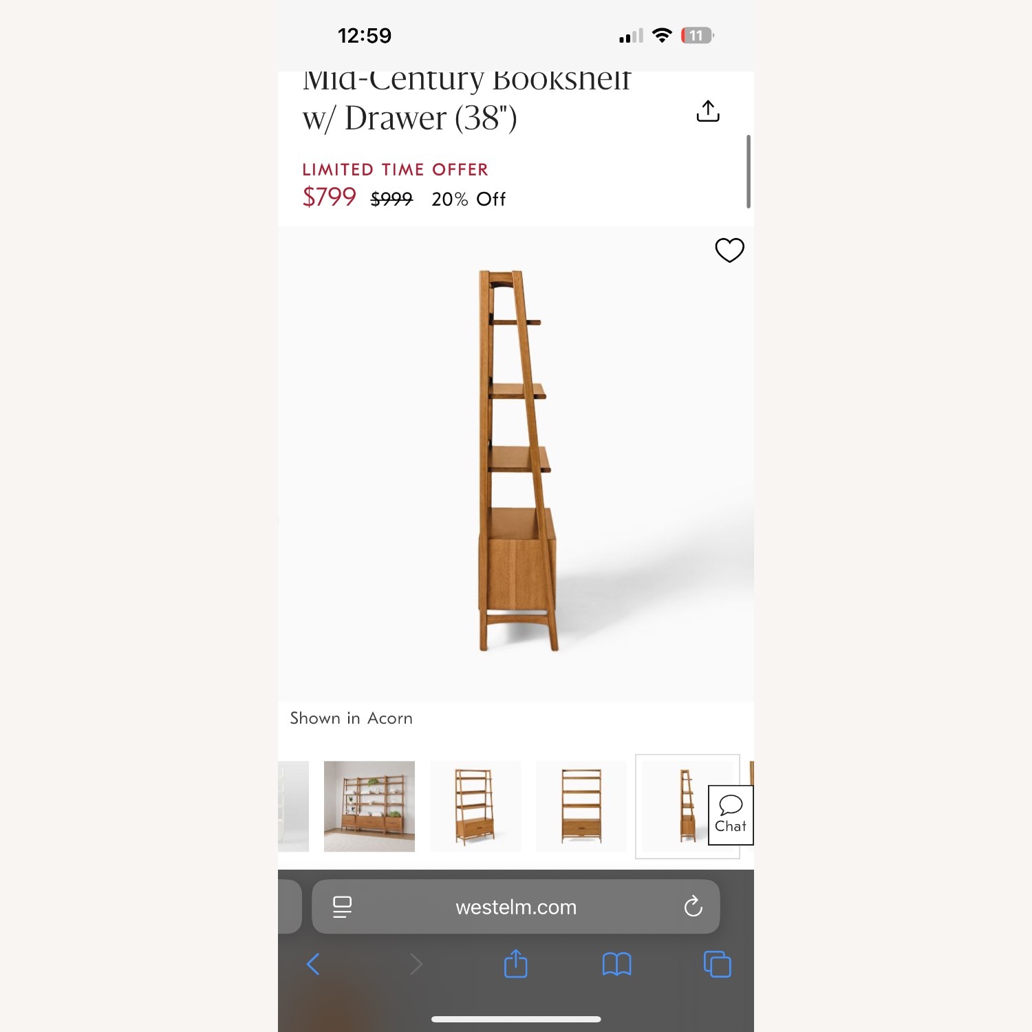 West Elm Mid-Century Bookcase - image-2