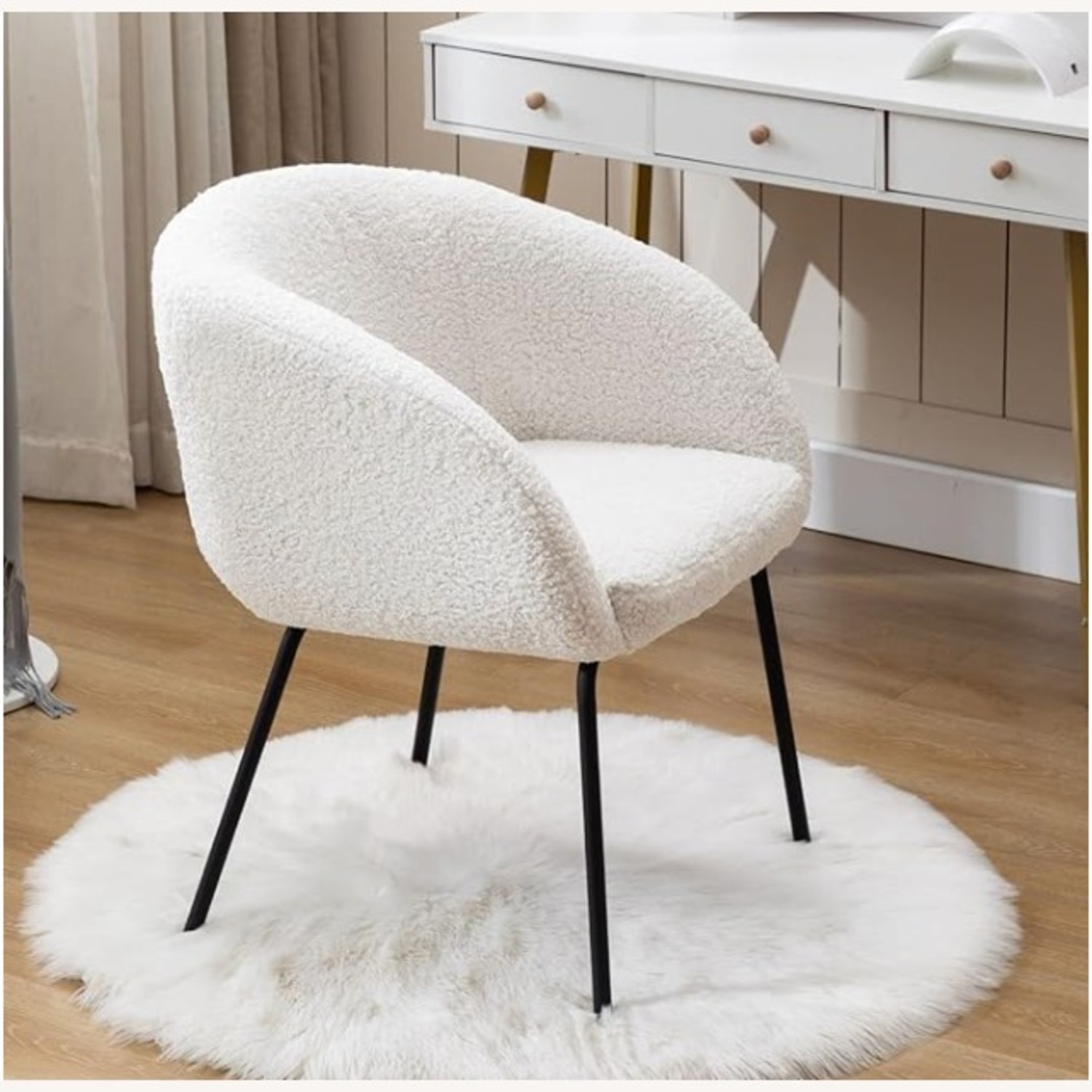 HEAH-YO Upholstered Faux Fur Dining Chair - image-3