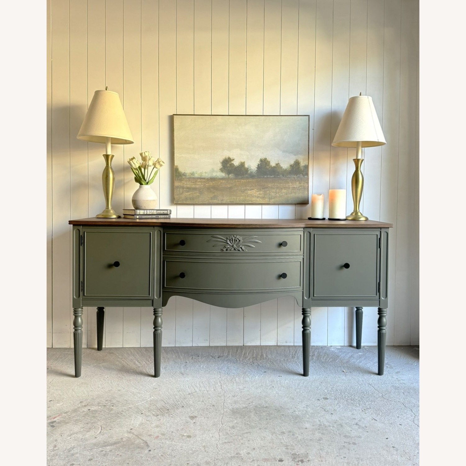 Vintage Hepplewhite Solid Mahogany Buffet - image-8