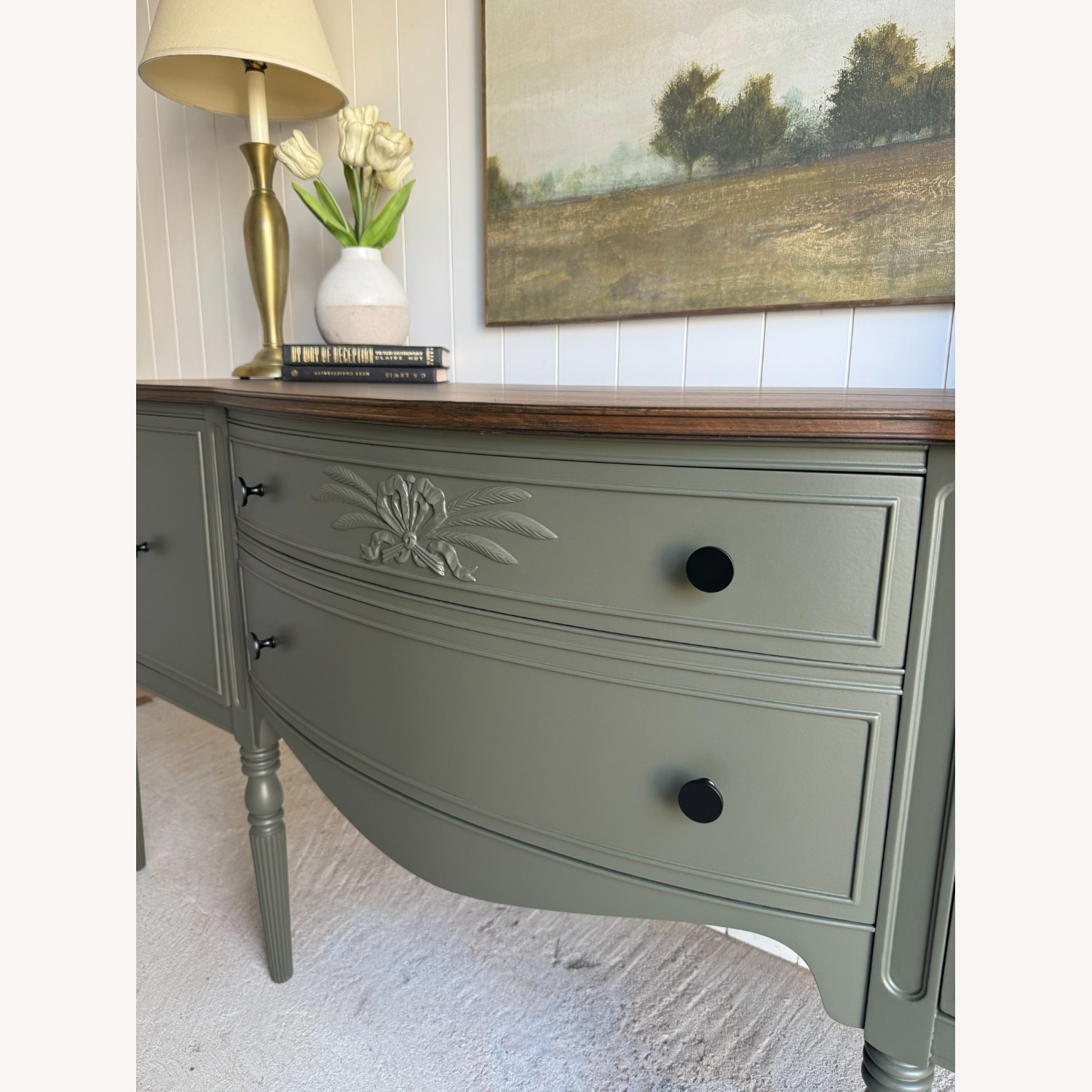 Vintage Hepplewhite Solid Mahogany Buffet - image-4