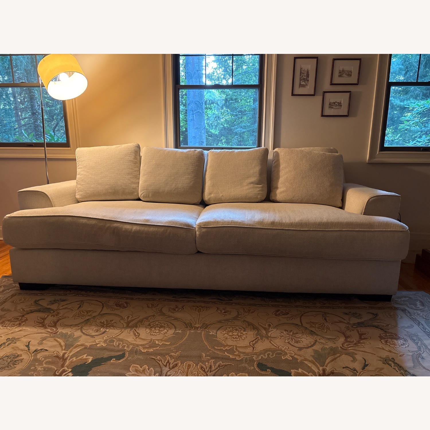 Oatmeal White Large Sofa - image-1