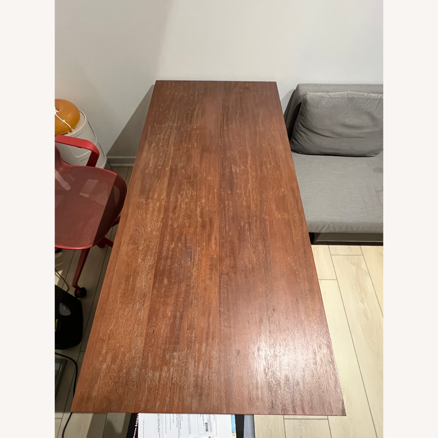 Ridge 66" Cerused Acacia Wood Desk with Drawer - image-4