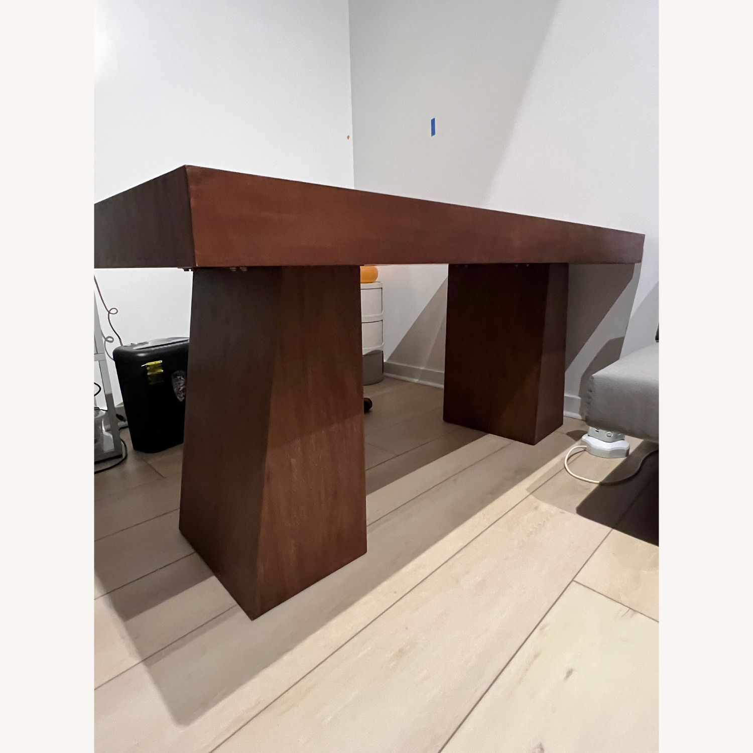 Ridge 66" Cerused Acacia Wood Desk with Drawer - image-2