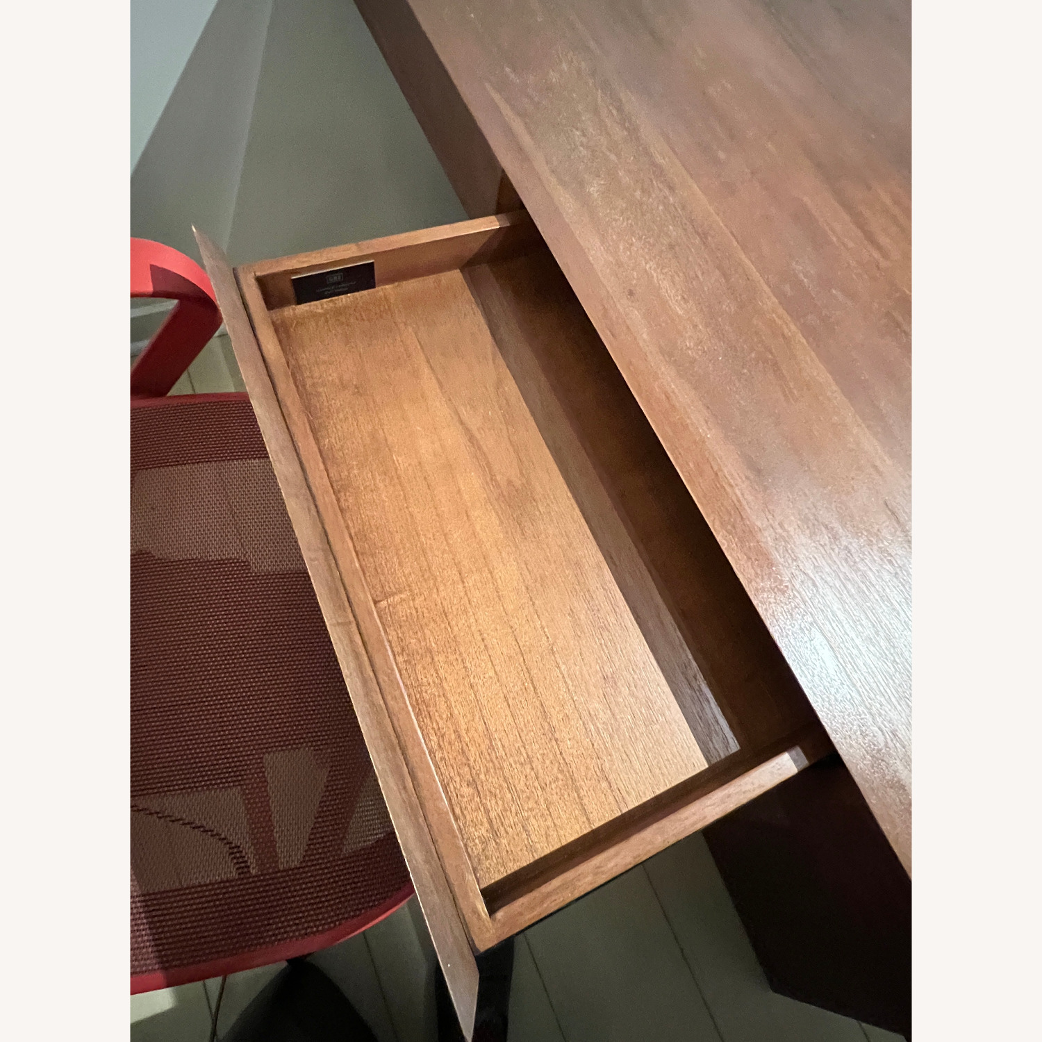 Ridge 66" Cerused Acacia Wood Desk with Drawer - image-5