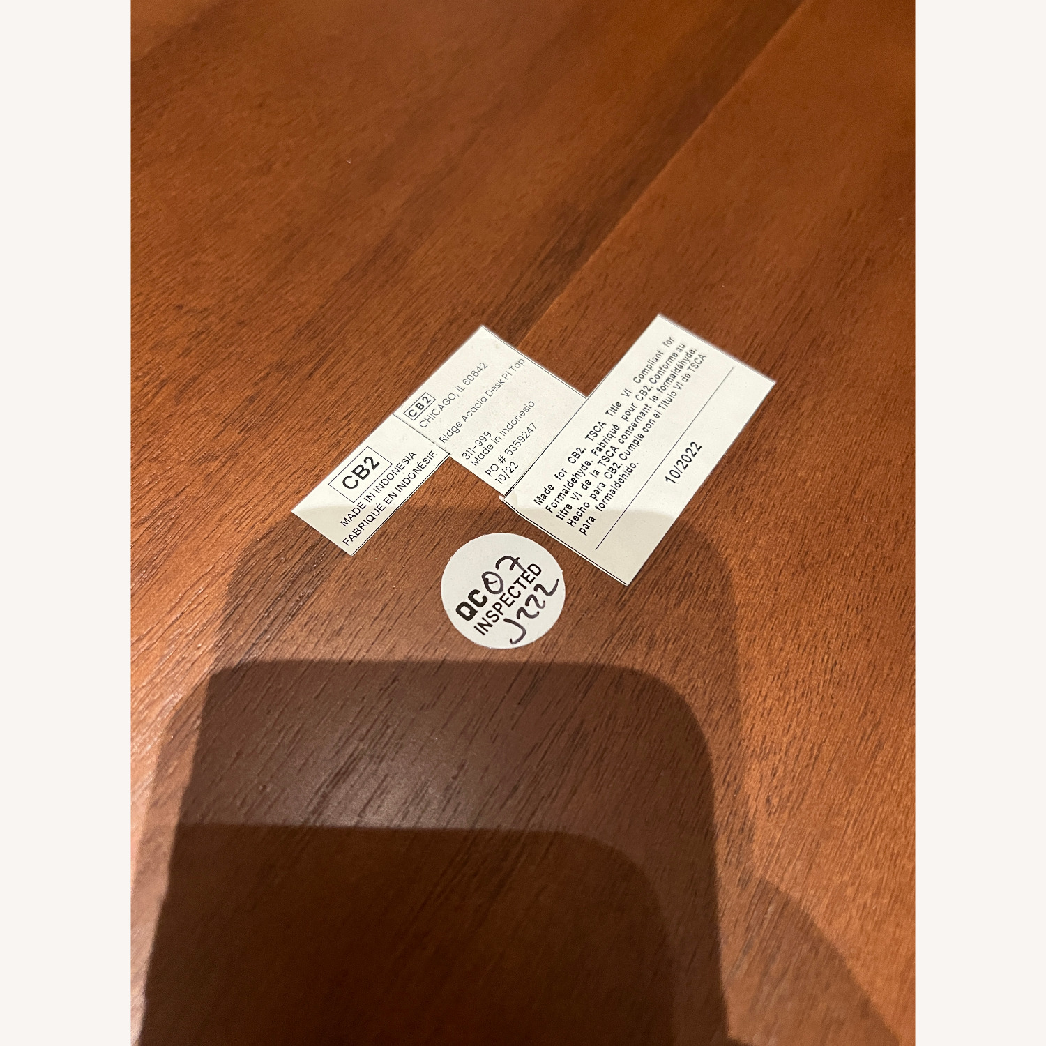 Ridge 66" Cerused Acacia Wood Desk with Drawer - image-6