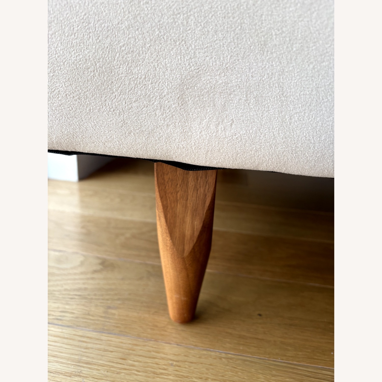 Jasper 96" with Reversible Chaise in View Fabric with Walnut Legs - image-3