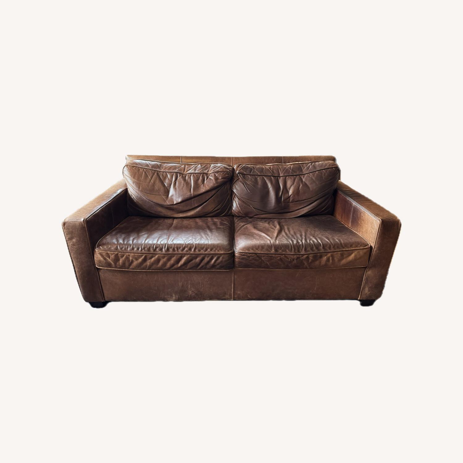 West Elm Leather Sofa - image-0