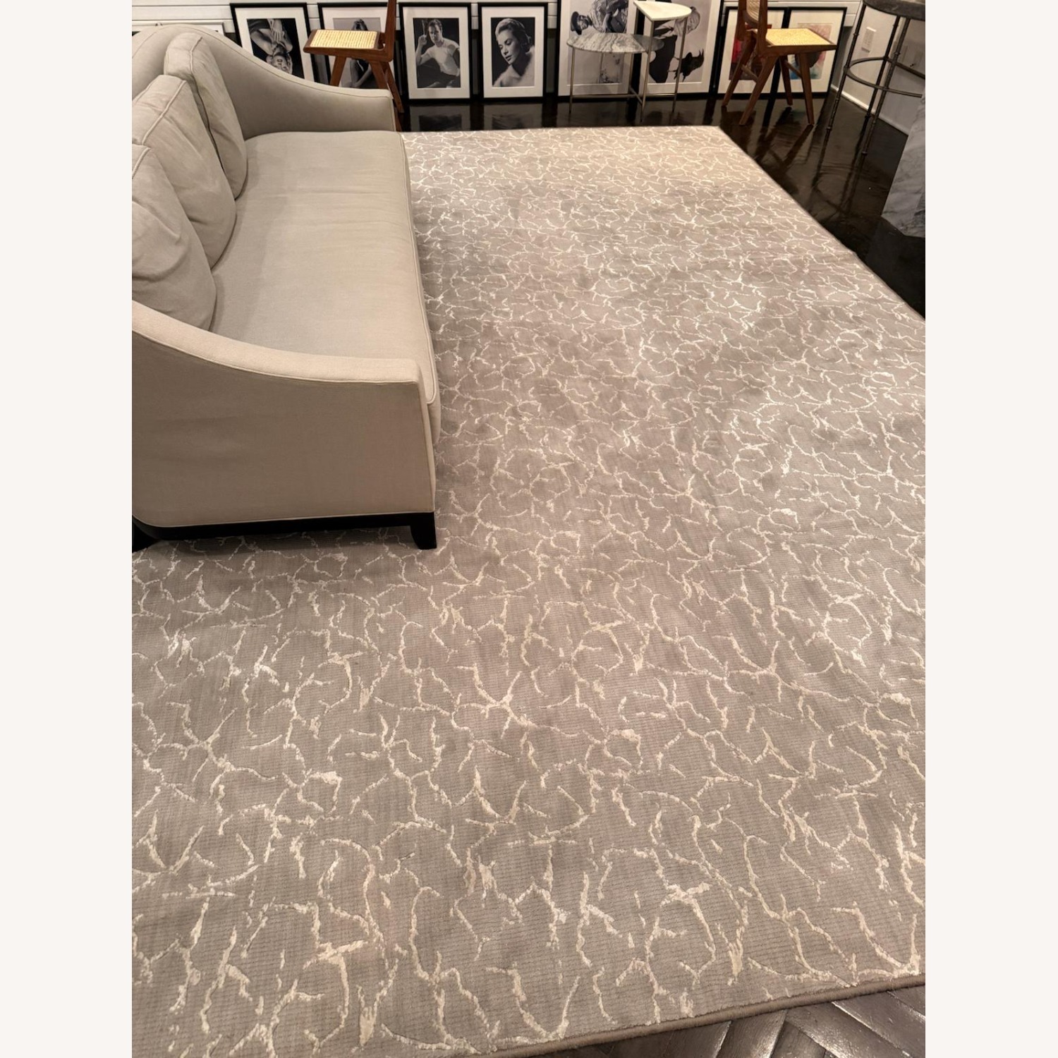 Contemporary Wool Area Rug, 10x16 - Gray & White - image-4