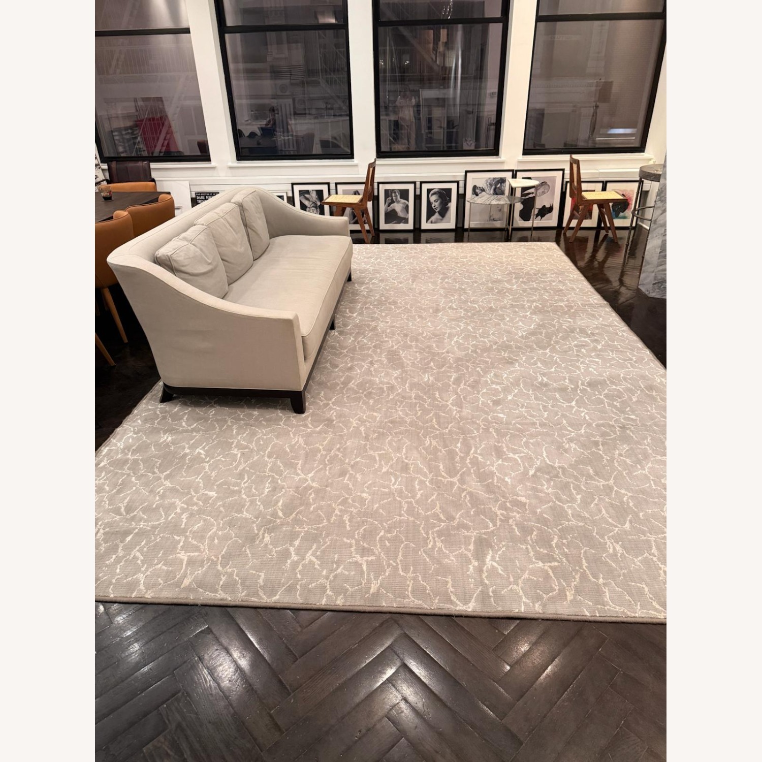 Contemporary Wool Area Rug, 10x16 - Gray & White - image-3