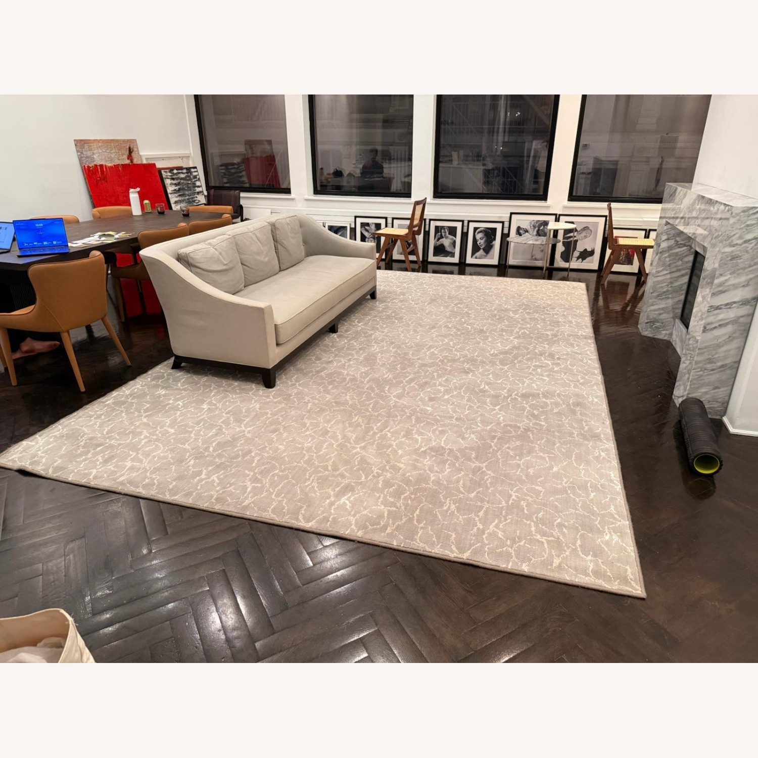 Contemporary Wool Area Rug, 10x16 - Gray & White - image-2