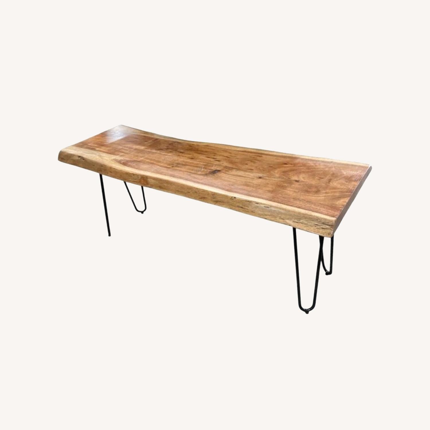 Villa2 Hairpin Leg Live Edge Wood Bench - image-0