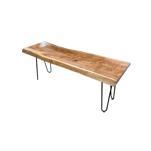 Used Villa2 Hairpin Leg Live Edge Wood Bench for sale on AptDeco