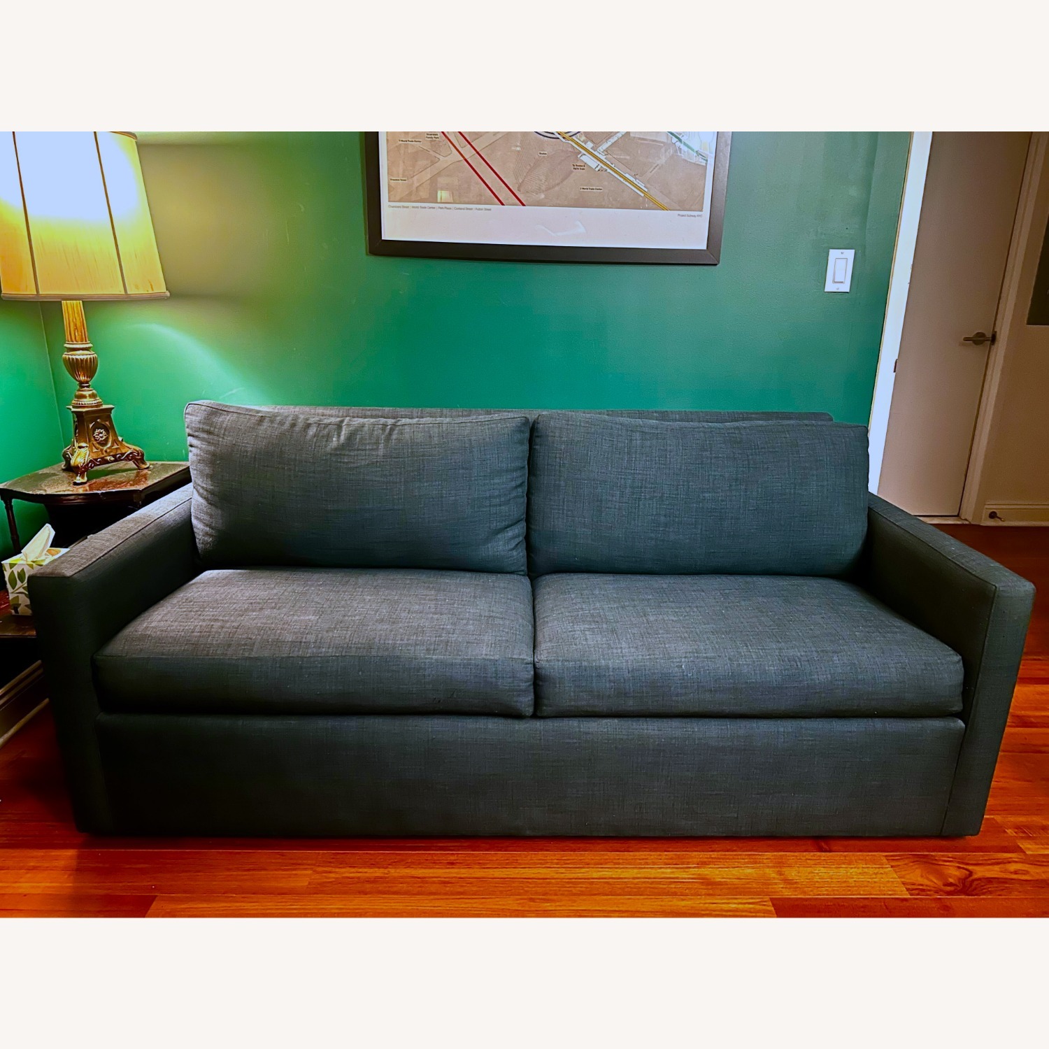 Apt2B Fabian Sapphire Blue Queen Sleeper Sofa - image-1