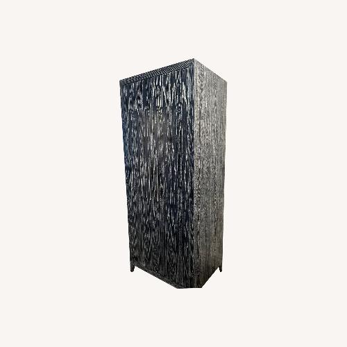Used White Oak Navy Cerused Armoire with Drawers for sale on AptDeco