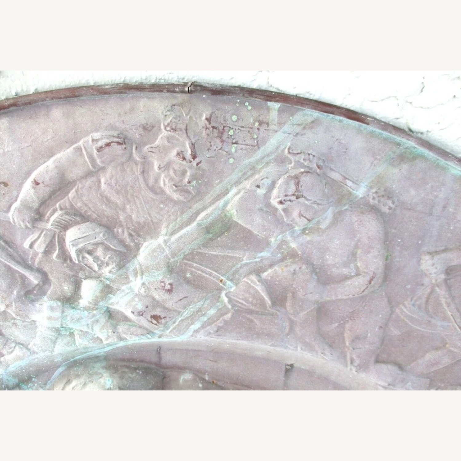 Antique French Renaissance Repoussé Copper Plaque - image-5