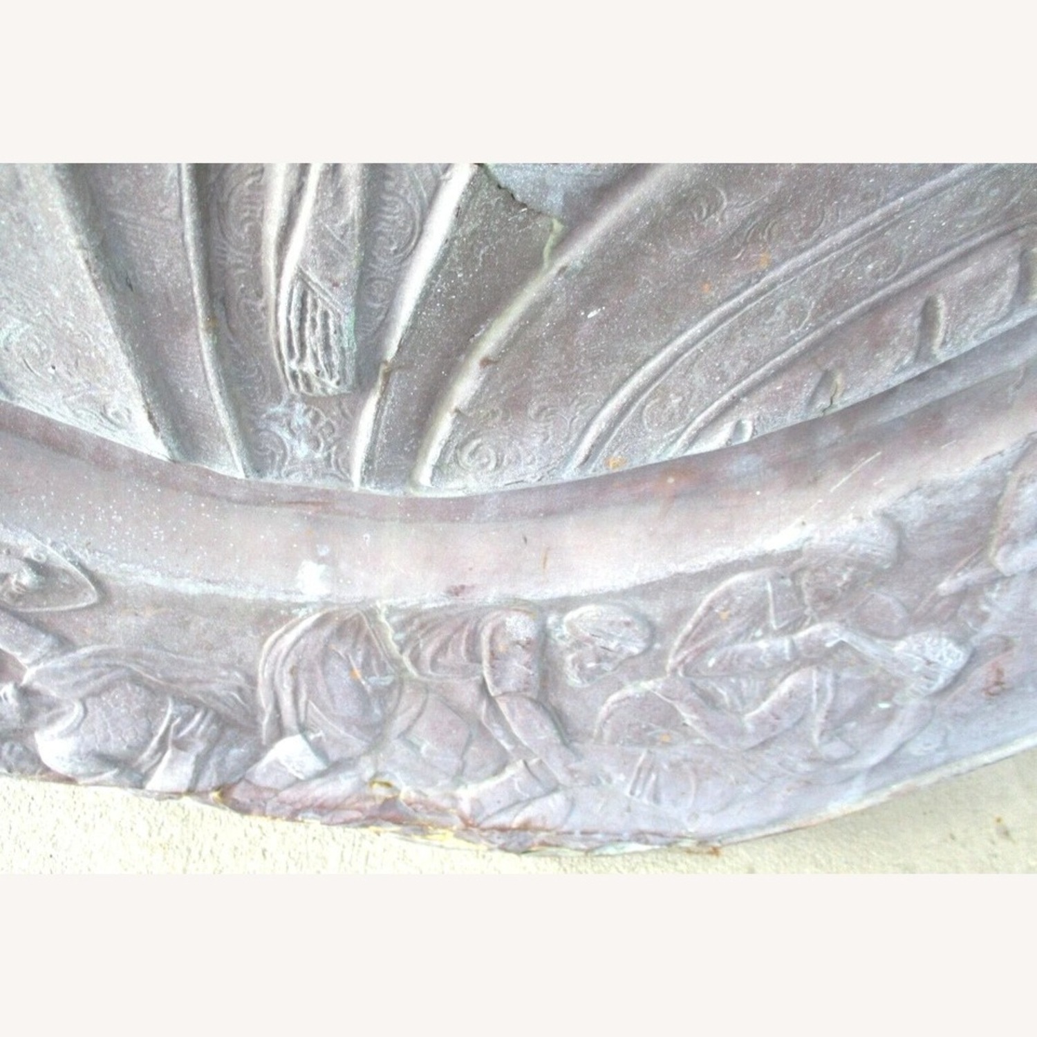 Antique French Renaissance Repoussé Copper Plaque - image-8